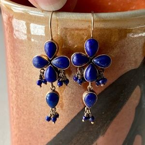 10k Rose Gold and Lapis Earrings by Jane Diaz